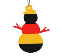 Germany Flag Print Holiday Decorations Set, 6pcs Angel Bell Tree Snowman Wooden Ornament For Christmas Hanging
