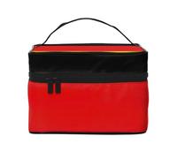 Germany Flag Print Portable Makeup Case Versatile Zipper Makeup Bag Large Capacity Polyester Black One Size Black One Size, Black/White, One Size
