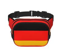 Germany Flag Print Unisex Square Double Layer Waist Bag Trendy Crossbody Fanny Pack Travel Workouts, Black, One Size
