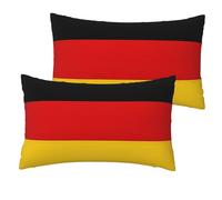 Germany Flag Printing Simple Opulence Imitation Linen Pillowcase 2 Sets Of Soft And Durable 12''X20'' For Sofa Bed