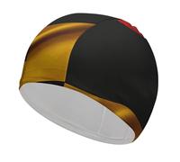 Germany Flag Swim Cap for Adult, Elastic Fabric Swimming Cap, Comfortable Bathing Cap for Long & Short Hair