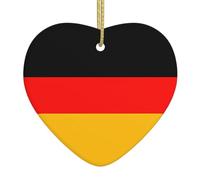 Germany flagChristmas Ceramic Heart-Shaped Pendant, Christmas Decorative Gift
