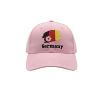 Germany Football Embroidered Baseball Cap, German Flag Design, Soccer Fan Hat, World Cup Gift (Pink)