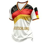 Germany Football Jersey 2026 Women's Sports T-Shirt with Germany or Deutschland Design Short Sleeve V-Neck Oversize Fan Top Breathable for Football Supporter Match Daily