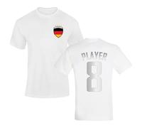 Germany Football Shirt Personalised Men Women Kids Custom Name | German flag supporter top with number option for Deutschland fans, match days, tournaments and birthday gifts.