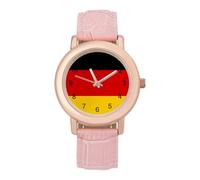 Germany German Flag Women's Wrist Watch Easy Reader with Leather Strap Analog Display Wonderful Ladies Gifts