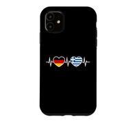 Germany Greece Heartbeat German Greek Two Hearts Case for iPhone 11