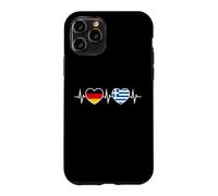 Germany Greece Heartbeat German Greek Two Hearts Case for iPhone 11 Pro