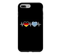Germany Greece Heartbeat German Greek Two Hearts Case for iPhone 7 Plus/8 Plus