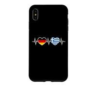 Germany Greece Heartbeat German Greek Two Hearts Case for iPhone XS Max