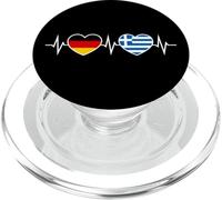 Germany Greece Heartbeat German Greek Two Hearts PopSockets PopGrip for MagSafe
