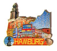 Germany Hamburg Wooden Magnet 3D Fridge Magnets Travel Collectible Souvenirs Decorations Handmade Crafts-2