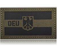 Germany IR Infrared Reflective Patches Velcro, German IR Flag Tactical Patches Hook and Loop Applique, Fully Embroidered Military Patches, for Hats, Bags, Vests, Uniforms/Eagle