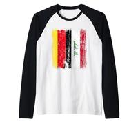 Germany Iraq Half Flag German Iraqi Jersey Raglan Baseball Tee