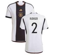 Germany Junior 2022 - 2023 Home Shirt - Rudiger 2 in White | Size: 15-16 Years Germany White 15-16 Years