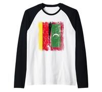 Germany Maldives Half Flag German Maldivian Jersey Raglan Baseball Tee