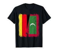 Germany Maldives Half Flag German Maldivian Jersey T-Shirt