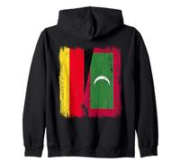 Germany Maldives Half Flag German Maldivian Jersey Zip Hoodie