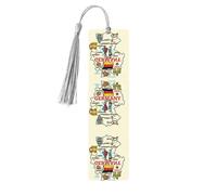 Germany Map with Cultural Sym Print Reading Page Markers, 5pcs Wooden Bookmarks with Tassels,Teachers Reading Book Lovers Gifts