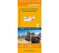 Germany Mideast - Michelin Regional Map 544: Straßen- und Tourismuskarte 1:300.000 (Michelin Maps, 544)
