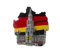 Germany Munich Fridge Magnet - Neues Rathaus and Flag - 3D Souvenir Magnet - Collectible Magnetic Decoration - Travel Gift Idea Collection L165