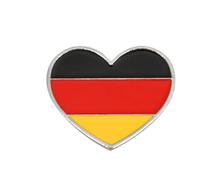 Germany National Flag Enamel Pin and Germans heart-shaped National Emblem Badge Brooch For Backpack and Coat, Metal Stainless Steel, no gemstone