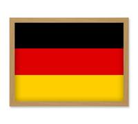 Germany National Flag Vexillology World Flags Country Region Poster Artwork Framed Wall Art Print A4 Artery8 Light Oak One Size