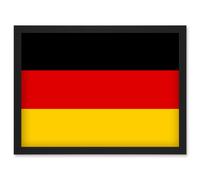 Germany National Flag Vexillology World Flags Country Region Poster Artwork Framed Wall Art Print A4 Artery8 Black One Size