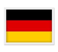 Germany National Flag Vexillology World Flags Country Region Poster Artwork Framed Wall Art Print A4 Artery8 White One Size