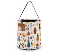 Germany National Traditional Symbols Cute Halloween Candy Bucket Reusable Collapsible Candies Basket Fabric Tote Bags