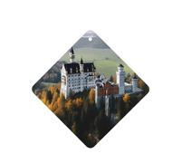 Germany Neuschwanstein Castle Car Air Fresheners Cards 4 Pcs Long Lasting Car Fresheners Gifts for Men Women Auto Aromatherapy Tablets Hanging Scented Card Rearview Mirror Pendant - Lavender Scent