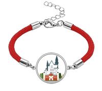Germany New Swan Castle Architecture Lucky Red String Bracelet Rope Bracelet Handmade