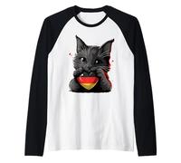 Germany Roots Cat German Flag Deutschland Raglan Baseball Tee