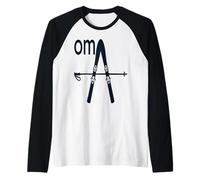 Germany Skiing Skier Oma German Grandma Raglan Baseball Tee