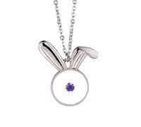 Germany The Blue Cornflower Botany Rabbit Necklace Pendant Bunny Animal Jewelry Gift