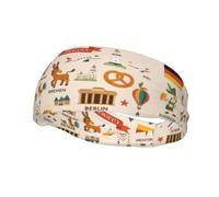Germany Travel Icons Map Unisex Head band - Dry Head Tie - Sports Sweatband - Ideal for Running, Football, Tennis