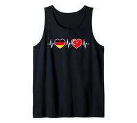 Germany Turkey Heartbeat German Turk Turkish Two Hearts Tank Top