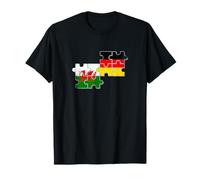 Germany Wales Vintage Flag German Welsh T-Shirt