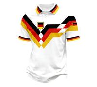 Germany World Cup Jersey 2026 Polo Shirts Men's Shirt with German Flag Print, Zip, Suitable for Everyday Use, Festivals and Competitions Shirt Sports Shirt Training Shirt, White, M