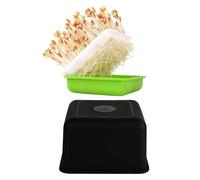 Germination Tray - Greenhouse Rectangular Planter, Hydroponic Seedling Starter Kit, Moisture Retention Drainage Basin, Black Resin Cultivation Shell | Sprouting Box for Farmers & Hobbyists