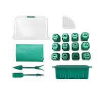 Germination Tray | Mini Propagator Plant Grow Kit Greenhouse with Humidity Vented Domes and Base | Gardening Supplies for Indoor Starting Greenhouse Propagation Vegetable Patch Prep Flower Bed Cultiva