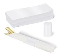 Germiwipe Napkin Bands Self Adhesive,Printed Paper Napkin Rings,Silverware Wraps White,1.5"X4.25"(Pack of 2,500) GENB2500WH