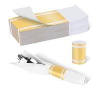 Germiwipe Paper Napkin Band,Napkin Ring Self Adhesive,200PCS Matte Gold Silverware Wraps Bands,Table Setting Wedding Event Party Supply (Matte Gold /200pcs)