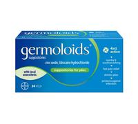 Germoloids Haemorrhoid Treatment & Piles Treatment Suppositories, Triple Action with Anaesthetic to Numb the Pain & Itch, 55 g, 24