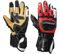 Germot Minneapolis Motorcycle Gloves, black-white-red-beige, size 3XL for Men