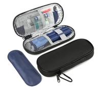 GERMUN Insulin Pen Cooler Travel Case with 2 Reusable TSA Approved Ice Packs, Diabetic Medication Insulated Cool Organizer Bag for Insulin Pens and Other Diabetic Supplies Storage (Black)