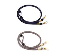 GERNEO® - Cuba - Retro Suede Look Glasses Strap - Unisex PU Glasses Cord for Sunglasses & Reading Glasses - Gold Holders - Grey -