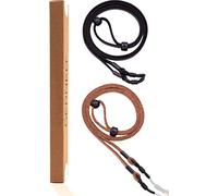 GERNEO® - Madrid - Glasses Strap Leather & Suede Look - Unisex PU Glasses Cord for Sunglasses & Reading Glasses - Black & Tan Strap - Black