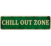 Geroclonup 10x40cm - Chill Out Zone Sign - Home Wall Door Plaque