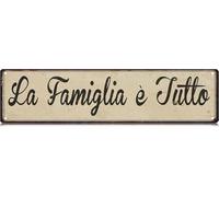 Geroclonup 10x40cm Family is Everything Sign La Famiglia E Tutto Slim Tin Sign Street Funny Metal Sign Wall Decor for Bedroom Farm Home Bar Garage Man Cave Wall Art